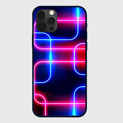 Чехол для iPhone 12 Pro Max Светящиеся неоновые дуги, цвет: 3D-черный