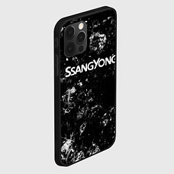 Чехол для iPhone 12 Pro Max SsangYong black ice, цвет: 3D-черный — фото 2