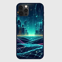 Чехол для iPhone 12 Pro Max Metropolis - vaporwave neon glow, цвет: 3D-черный