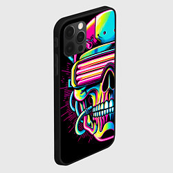 Чехол для iPhone 12 Pro Max Cyber skull - ai art neon, цвет: 3D-черный — фото 2