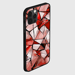 Чехол для iPhone 12 Pro Max Чёрно-красная абстракция и чёрные полосы, цвет: 3D-черный — фото 2