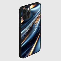 Чехол для iPhone 12 Pro Max Синяя обтекаемая текстура, цвет: 3D-черный — фото 2