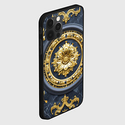 Чехол для iPhone 12 Pro Max Объемные золотые классические узоры, цвет: 3D-черный — фото 2