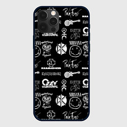 Чехол для iPhone 12 Pro Max Rock band pattern, цвет: 3D-черный