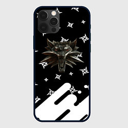 Чехол для iPhone 12 Pro Max Ведьмак медальён лого паттерн, цвет: 3D-черный