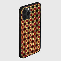 Чехол для iPhone 12 Pro Max Узор в клетку красные и черные квадраты, цвет: 3D-черный — фото 2