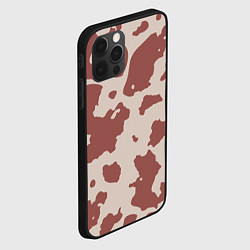 Чехол для iPhone 12 Pro Max Коровий паттерн коричневого цвета, цвет: 3D-черный — фото 2