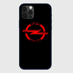 Чехол для iPhone 12 Pro Max Opel red logo, цвет: 3D-черный