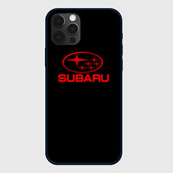 Чехол для iPhone 12 Pro Max Subaru red logo, цвет: 3D-черный