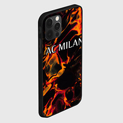 Чехол для iPhone 12 Pro Max AC Milan red lava, цвет: 3D-черный — фото 2