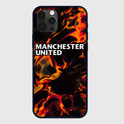 Чехол для iPhone 12 Pro Max Manchester United red lava, цвет: 3D-черный
