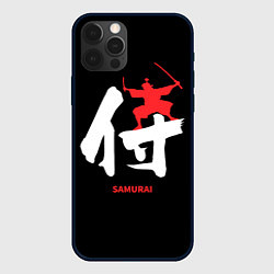 Чехол для iPhone 12 Pro Max Иероглиф - красный самурай, цвет: 3D-черный