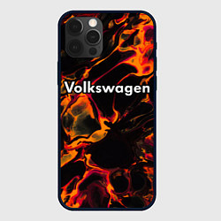 Чехол для iPhone 12 Pro Max Volkswagen red lava, цвет: 3D-черный