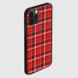 Чехол для iPhone 12 Pro Max Красный клетчатый узор, цвет: 3D-черный — фото 2