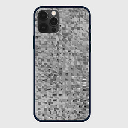 Чехол для iPhone 12 Pro Max Серый текстурированный кубики, цвет: 3D-черный
