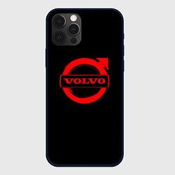 Чехол для iPhone 12 Pro Max Volvo red logo auto, цвет: 3D-черный