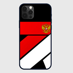Чехол для iPhone 12 Pro Max Россия герб спорт текстура, цвет: 3D-черный
