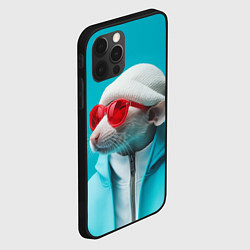 Чехол для iPhone 12 Pro Max Крыса в шапке, цвет: 3D-черный — фото 2