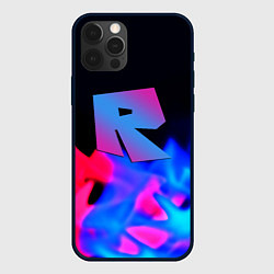 Чехол для iPhone 12 Pro Max Roblox neon flame, цвет: 3D-черный