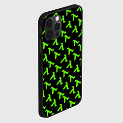 Чехол для iPhone 12 Pro Max Half life green logo, цвет: 3D-черный — фото 2