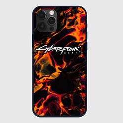 Чехол для iPhone 12 Pro Max Cyberpunk 2077 red lava, цвет: 3D-черный