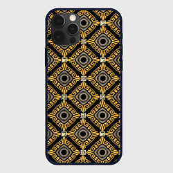 Чехол для iPhone 12 Pro Max Греческий орнамент меандр, цвет: 3D-черный