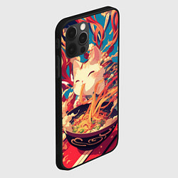 Чехол для iPhone 12 Pro Max Cat and ramen, цвет: 3D-черный — фото 2