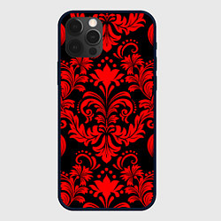 Чехол для iPhone 12 Pro Max Дамаск узор, цвет: 3D-черный