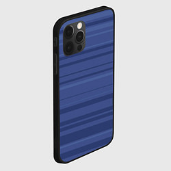 Чехол для iPhone 12 Pro Max Синий простые полосы, цвет: 3D-черный — фото 2