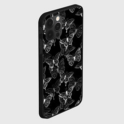 Чехол для iPhone 12 Pro Max Паттерн бабочки, цвет: 3D-черный — фото 2