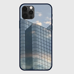 Чехол для iPhone 12 Pro Max Городское небо и зеркальная многоэтажка, цвет: 3D-черный