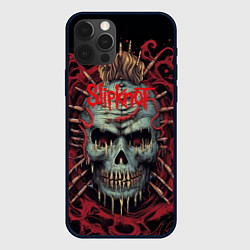 Чехол для iPhone 12 Pro Max Slipknot череп зомби, цвет: 3D-черный