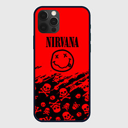 Чехол для iPhone 12 Pro Max Nirvana rock skull, цвет: 3D-черный