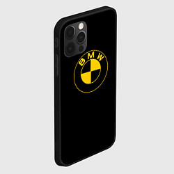 Чехол для iPhone 12 Pro Max BMW logo yellow, цвет: 3D-черный — фото 2