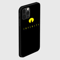 Чехол для iPhone 12 Pro Max Infiniti logo yellow, цвет: 3D-черный — фото 2