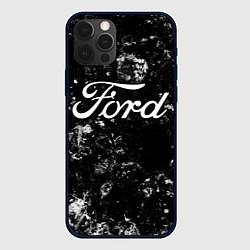 Чехол для iPhone 12 Pro Max Ford black ice, цвет: 3D-черный