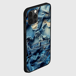 Чехол для iPhone 12 Pro Max Denim rags - fashion trend, цвет: 3D-черный — фото 2