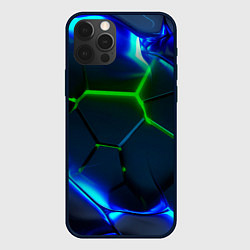 Чехол для iPhone 12 Pro Max Зеленые яркие неоновые плиты, цвет: 3D-черный