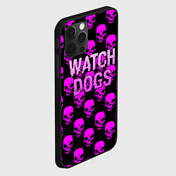 Чехол для iPhone 12 Pro Max Watch dogs neon skull, цвет: 3D-черный — фото 2