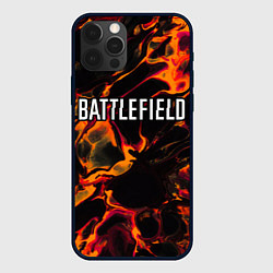 Чехол для iPhone 12 Pro Max Battlefield red lava, цвет: 3D-черный