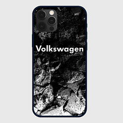 Чехол для iPhone 12 Pro Max Volkswagen black graphite, цвет: 3D-черный