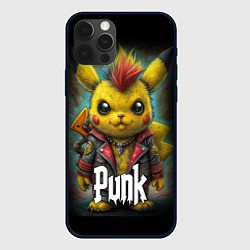 Чехол для iPhone 12 Pro Max Панк Пикачу в косухе, цвет: 3D-черный