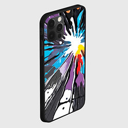 Чехол для iPhone 12 Pro Max Кляксы краски - абстракция, цвет: 3D-черный — фото 2