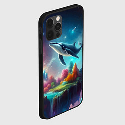 Чехол для iPhone 12 Pro Max Космический кит - нейросеть, цвет: 3D-черный — фото 2