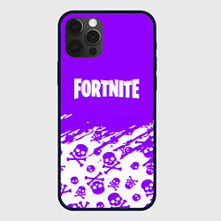 Чехол для iPhone 12 Pro Max Fortnite skull pattern, цвет: 3D-черный