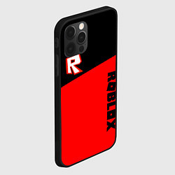 Чехол для iPhone 12 Pro Max Roblox geometry red, цвет: 3D-черный — фото 2