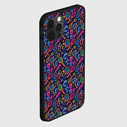 Чехол для iPhone 12 Pro Max Яркий неоновый принт спортивный, цвет: 3D-черный — фото 2