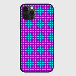 Чехол для iPhone 12 Pro Max Паттерн кругов и ромбов, цвет: 3D-черный