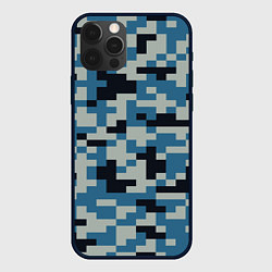 Чехол для iPhone 12 Pro Max Пиксельный стиль камуфляж, цвет: 3D-черный