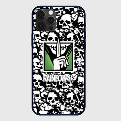 Чехол для iPhone 12 Pro Max Rainbow six pattern skull, цвет: 3D-черный